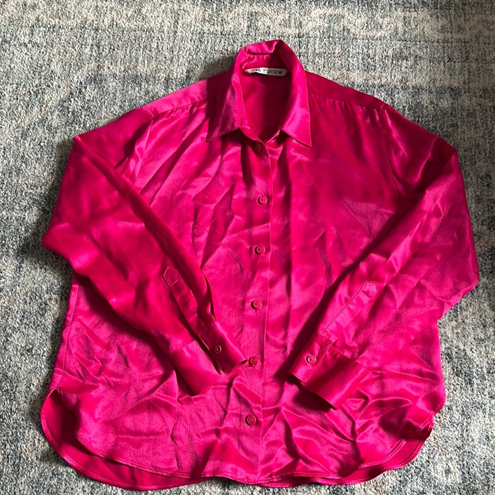 Zara Vibrant Pink Button Down
